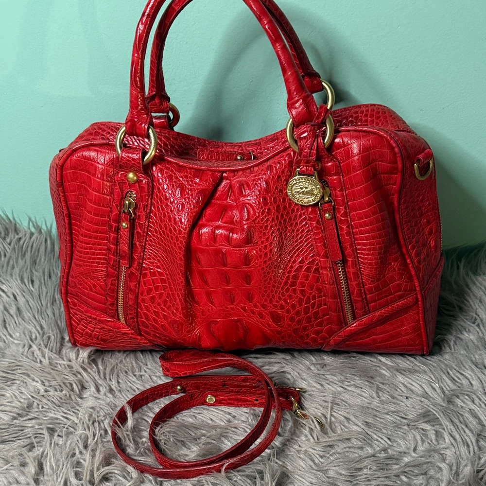 Brahmin Red Crocodile-Embossed Women's Bag